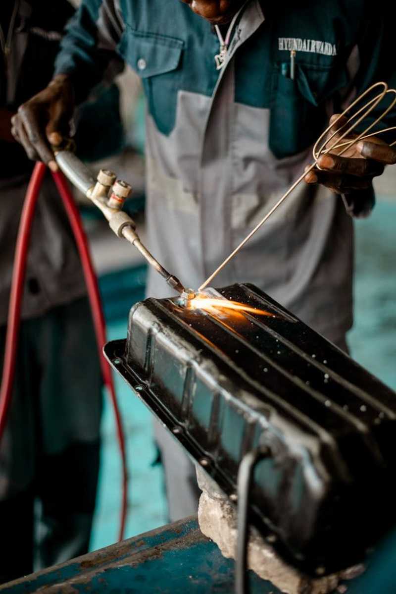Close-up photo of welding metals