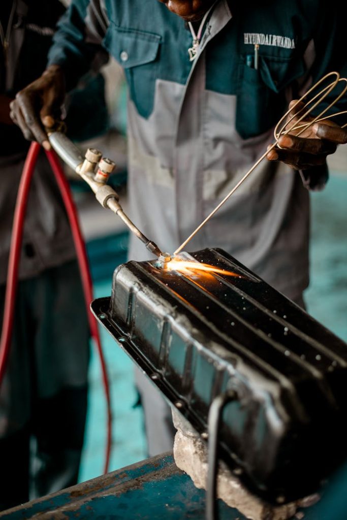 Close-up Photo of Welding Metals